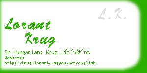lorant krug business card